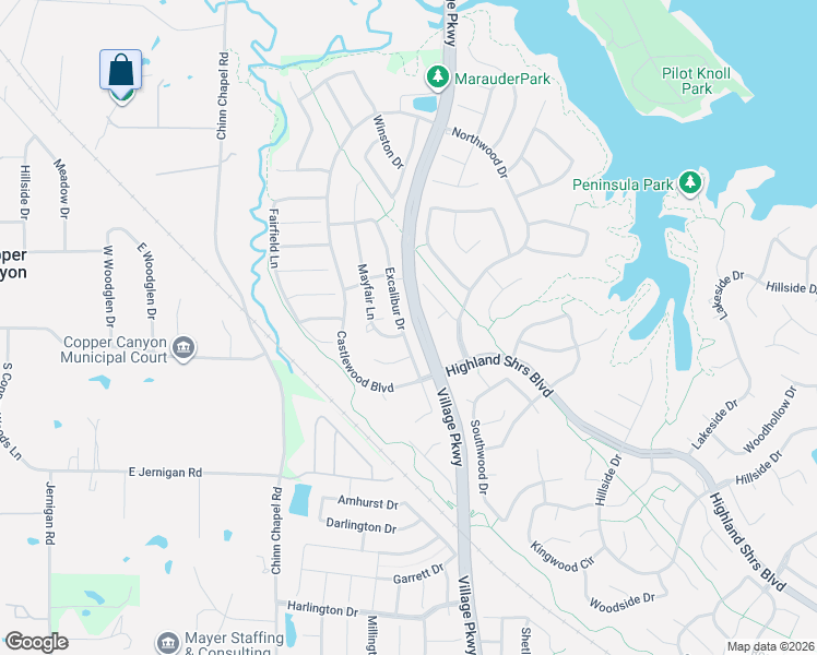 map of restaurants, bars, coffee shops, grocery stores, and more near 3207 Hill Dale in Lewisville