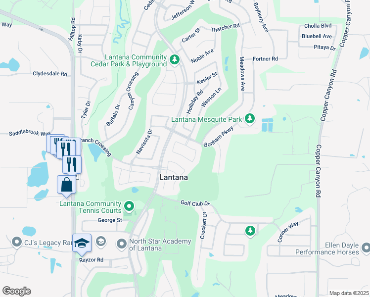 map of restaurants, bars, coffee shops, grocery stores, and more near 809 Senna Drive in Lantana