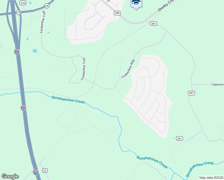 map of restaurants, bars, coffee shops, grocery stores, and more near 1063 Timberline Ridge in Calera