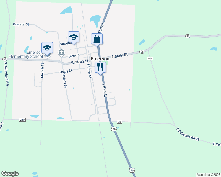 map of restaurants, bars, coffee shops, grocery stores, and more near 101 Kelly Street in Emerson