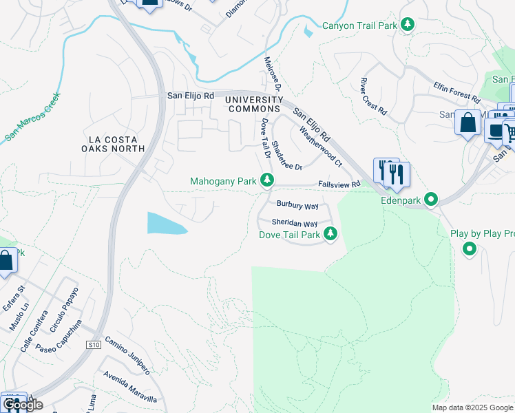 map of restaurants, bars, coffee shops, grocery stores, and more near 2750 Dove Tail Drive in San Marcos