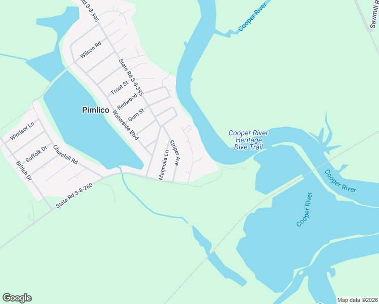 map of restaurants, bars, coffee shops, grocery stores, and more near 1020 Live Oak Avenue in Moncks Corner