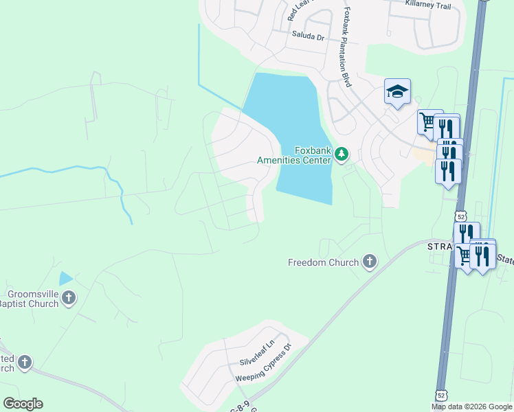 map of restaurants, bars, coffee shops, grocery stores, and more near 117 Ruttin Buck Lane in Moncks Corner