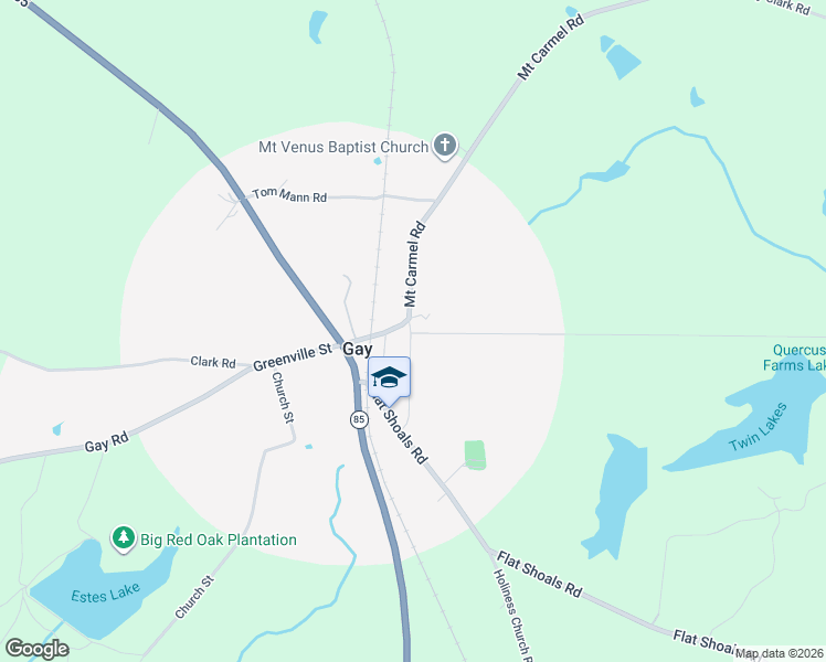 map of restaurants, bars, coffee shops, grocery stores, and more near 8932 Greenville Street in Gay