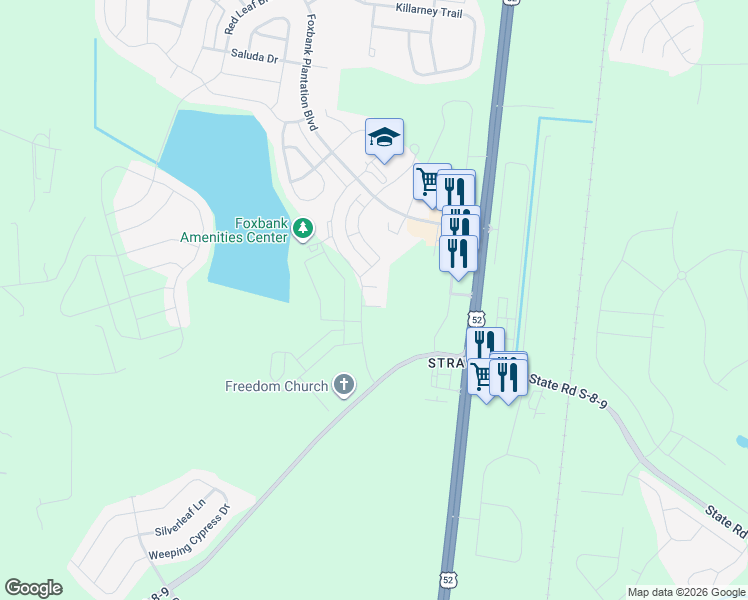 map of restaurants, bars, coffee shops, grocery stores, and more near 600 Ravensridge Lane in Moncks Corner