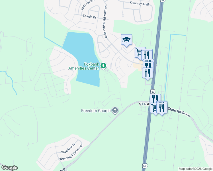 map of restaurants, bars, coffee shops, grocery stores, and more near Yorkshire Drive in Moncks Corner