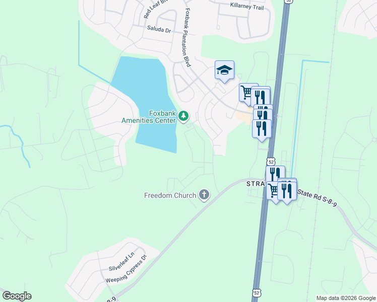 map of restaurants, bars, coffee shops, grocery stores, and more near Yorkshire Drive in Moncks Corner