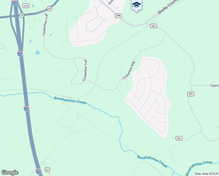 map of restaurants, bars, coffee shops, grocery stores, and more near 1063 Timberline Ridge in Calera