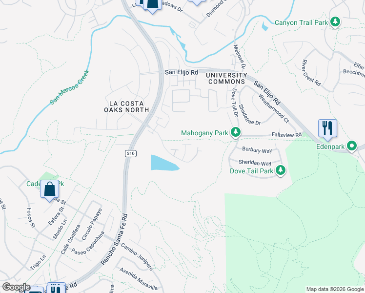 map of restaurants, bars, coffee shops, grocery stores, and more near 7303 Sitio Castano in Carlsbad