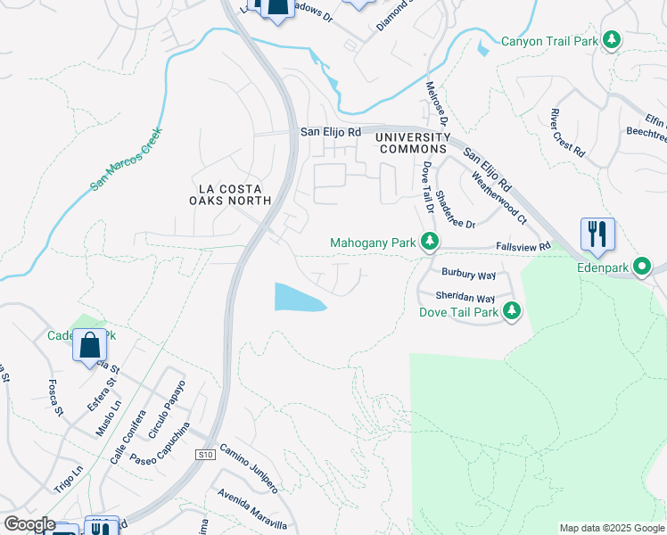 map of restaurants, bars, coffee shops, grocery stores, and more near 7303 Sitio Castano in Carlsbad