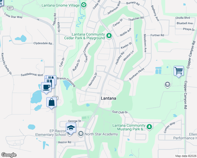 map of restaurants, bars, coffee shops, grocery stores, and more near 8390 Fullerton Street in Lantana