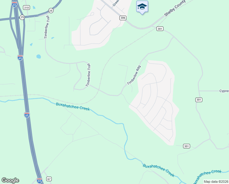 map of restaurants, bars, coffee shops, grocery stores, and more near 1063 Timberline Ridge in Calera