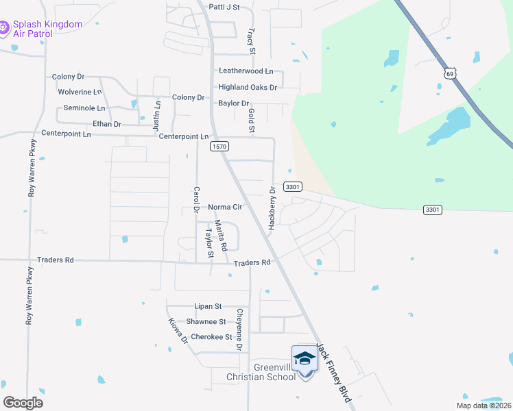 map of restaurants, bars, coffee shops, grocery stores, and more near 7405 Jack Finney Boulevard in Greenville
