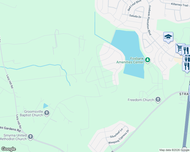 map of restaurants, bars, coffee shops, grocery stores, and more near 233 Deer Track Lane in Moncks Corner