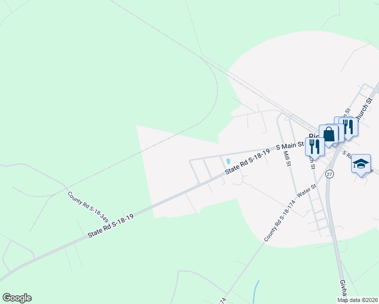 map of restaurants, bars, coffee shops, grocery stores, and more near 111 Dorchester Street in Ridgeville
