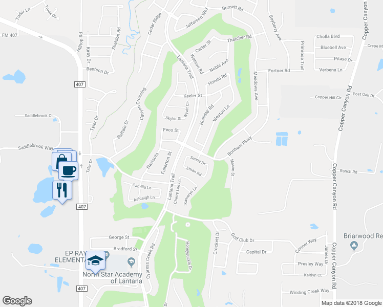 map of restaurants, bars, coffee shops, grocery stores, and more near 809 Senna Drive in Lantana