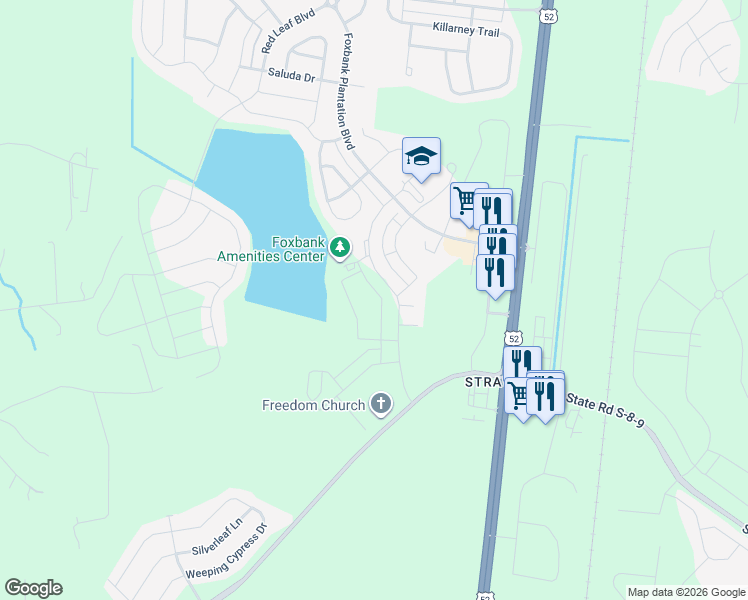 map of restaurants, bars, coffee shops, grocery stores, and more near 567 Alderly Drive in Moncks Corner