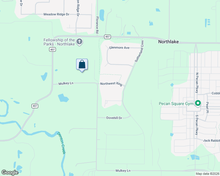 map of restaurants, bars, coffee shops, grocery stores, and more near 8556 Mulkey Road in Northlake
