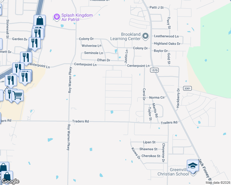map of restaurants, bars, coffee shops, grocery stores, and more near 1004 Traders Road in Greenville