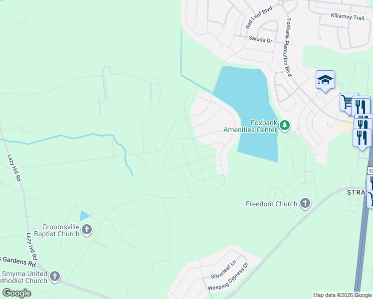 map of restaurants, bars, coffee shops, grocery stores, and more near 233 Deer Track Lane in Moncks Corner