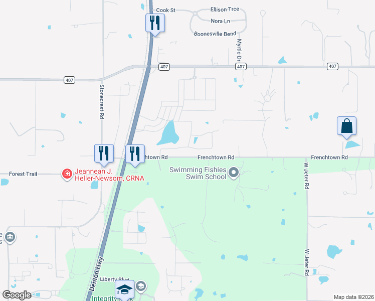 map of restaurants, bars, coffee shops, grocery stores, and more near 401 Frenchtown Road in Argyle
