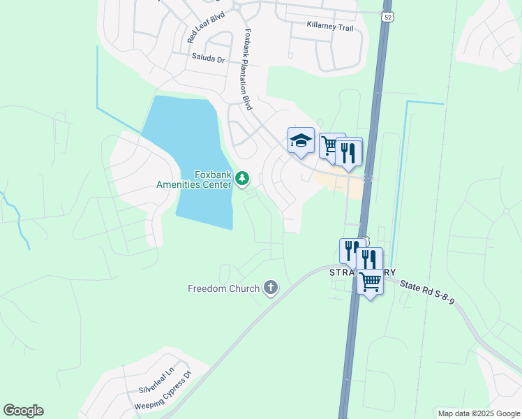 map of restaurants, bars, coffee shops, grocery stores, and more near 143 Yorkshire Drive in Moncks Corner