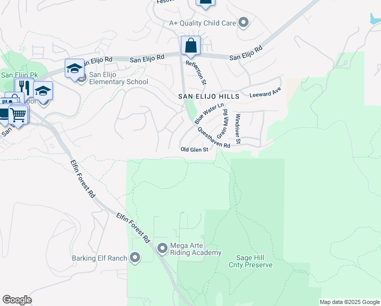 map of restaurants, bars, coffee shops, grocery stores, and more near 1760 Old Glen Street in San Marcos