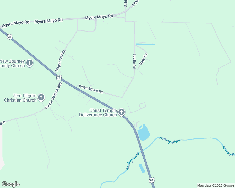 map of restaurants, bars, coffee shops, grocery stores, and more near 199 Water Wheel Road in Ridgeville