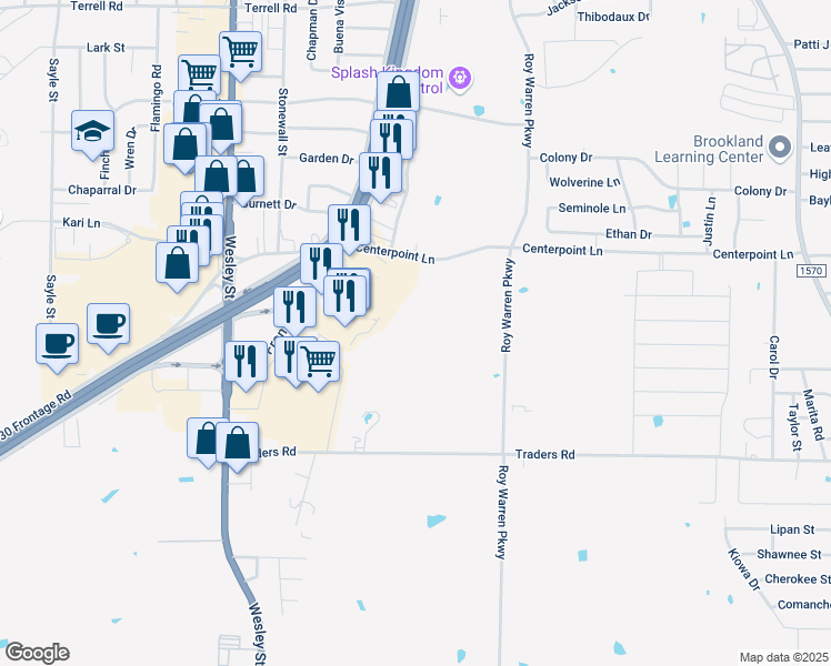 map of restaurants, bars, coffee shops, grocery stores, and more near 2005 Center Point Road in Greenville