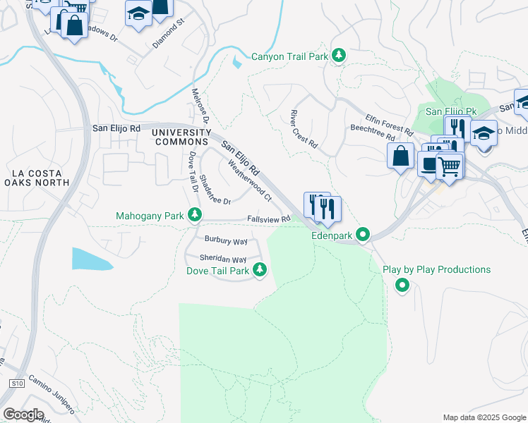map of restaurants, bars, coffee shops, grocery stores, and more near 2661 Shadowbrook Way in San Marcos