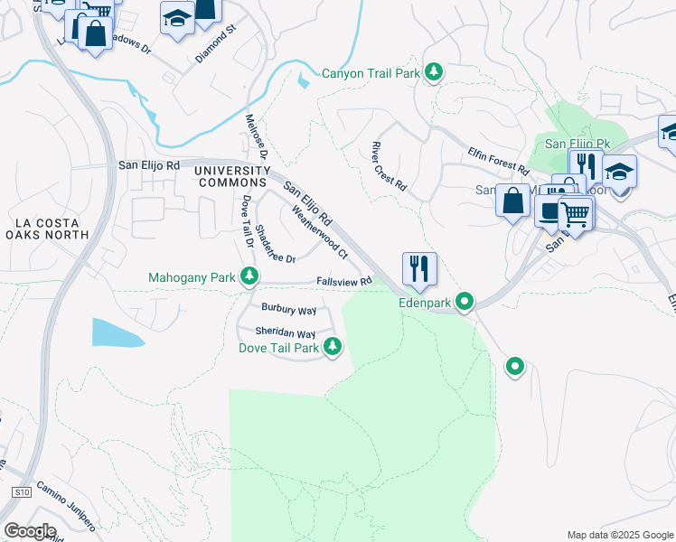 map of restaurants, bars, coffee shops, grocery stores, and more near 2661 Shadowbrook Way in San Marcos