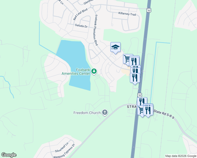 map of restaurants, bars, coffee shops, grocery stores, and more near 143 Yorkshire Drive in Moncks Corner