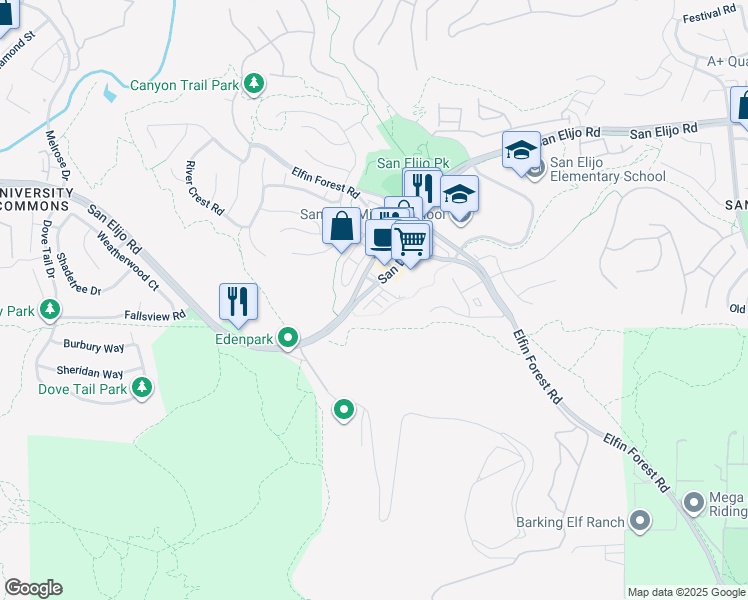 map of restaurants, bars, coffee shops, grocery stores, and more near 1372 Dandelion Way in San Marcos