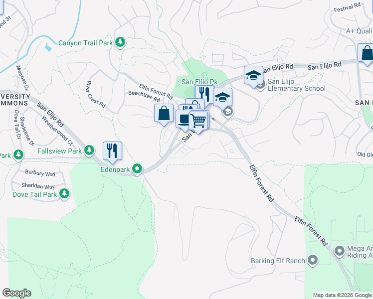 map of restaurants, bars, coffee shops, grocery stores, and more near 1361 Abbey Lane in San Marcos