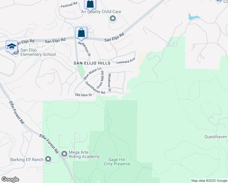 map of restaurants, bars, coffee shops, grocery stores, and more near Questhaven Road in San Marcos