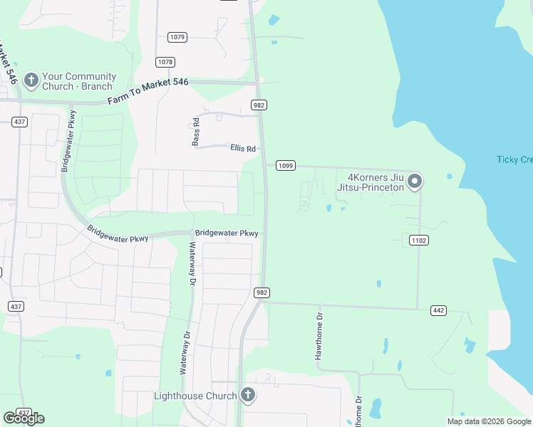map of restaurants, bars, coffee shops, grocery stores, and more near 5642 Farm to Market Road 982 in Princeton