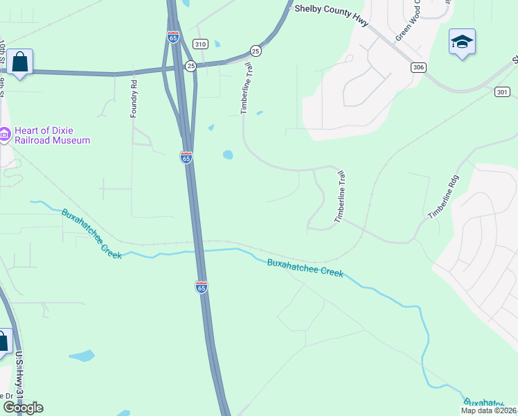 map of restaurants, bars, coffee shops, grocery stores, and more near 837 Timberline Lane in Calera