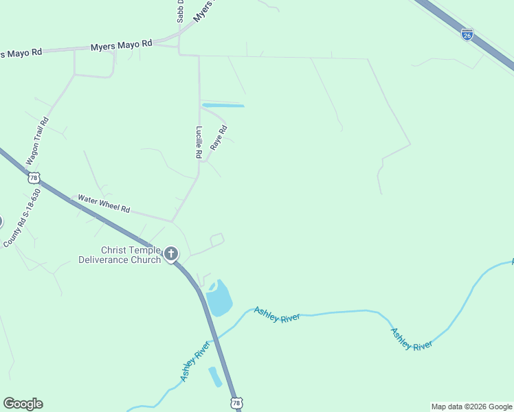 map of restaurants, bars, coffee shops, grocery stores, and more near 1616 Cypress Campground Road in Ridgeville