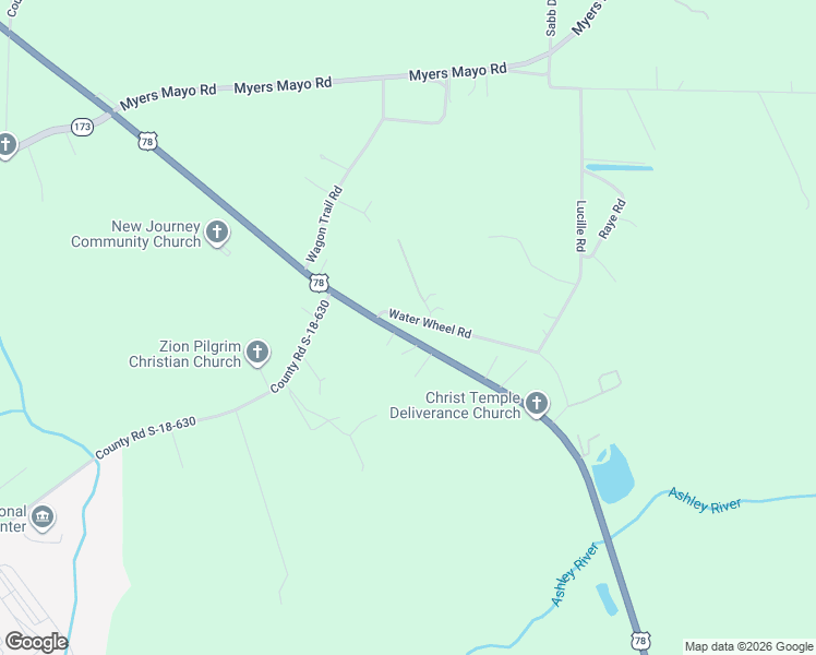 map of restaurants, bars, coffee shops, grocery stores, and more near 380 U.S. 78 in Ridgeville