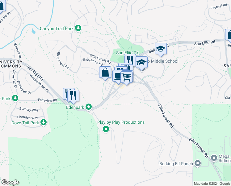 map of restaurants, bars, coffee shops, grocery stores, and more near 1372 Dandelion Way in San Marcos
