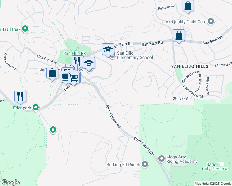 map of restaurants, bars, coffee shops, grocery stores, and more near 1141 Glen Ellen Place in San Marcos