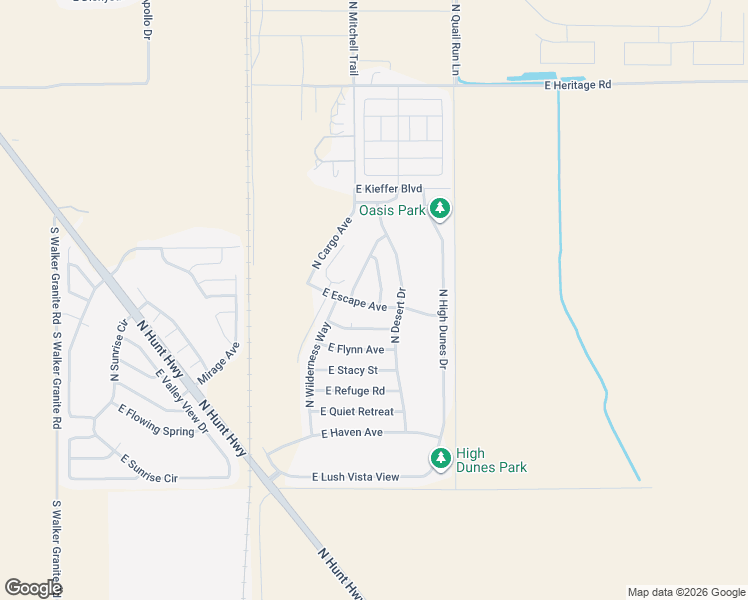 map of restaurants, bars, coffee shops, grocery stores, and more near 23893 North Mojave Lane in Florence