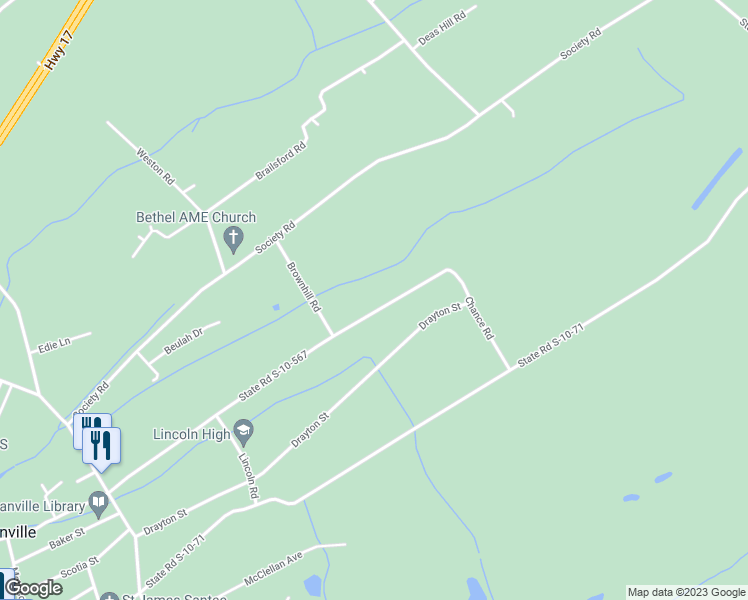 map of restaurants, bars, coffee shops, grocery stores, and more near 538 Mercantile Road in McClellanville