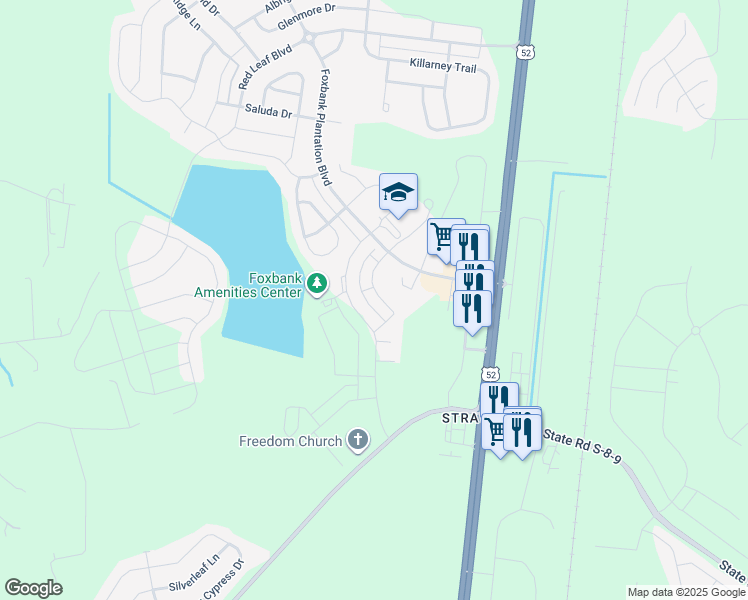 map of restaurants, bars, coffee shops, grocery stores, and more near 542 Alderly Drive in Moncks Corner