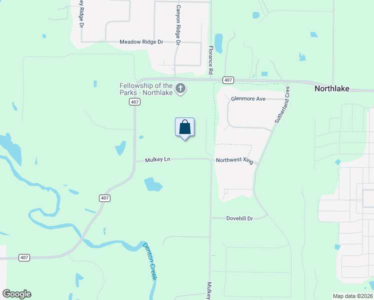 map of restaurants, bars, coffee shops, grocery stores, and more near 8556 Mulkey Ln in Justin