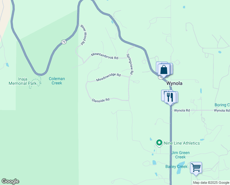 map of restaurants, bars, coffee shops, grocery stores, and more near 4756 Glenside Road in Santa Ysabel
