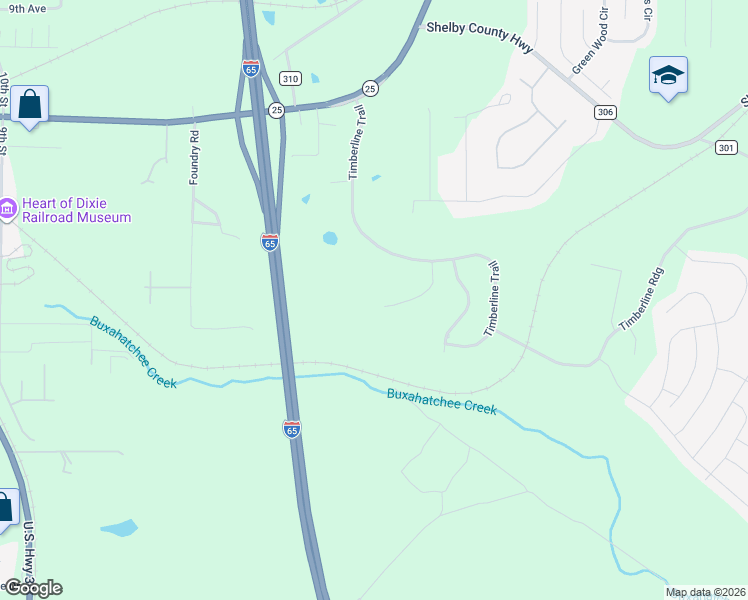 map of restaurants, bars, coffee shops, grocery stores, and more near 837 Timberline Lane in Calera