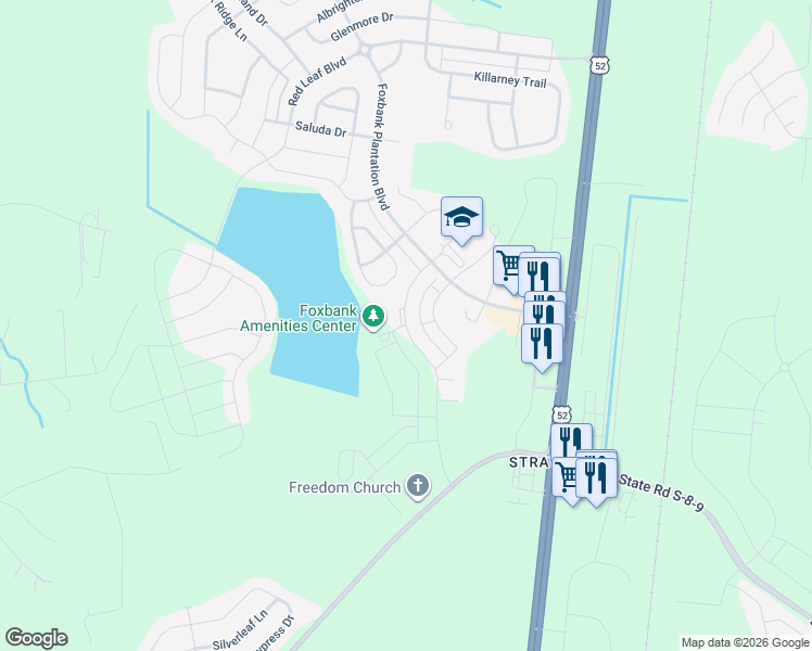 map of restaurants, bars, coffee shops, grocery stores, and more near 143 Yorkshire Drive in Moncks Corner