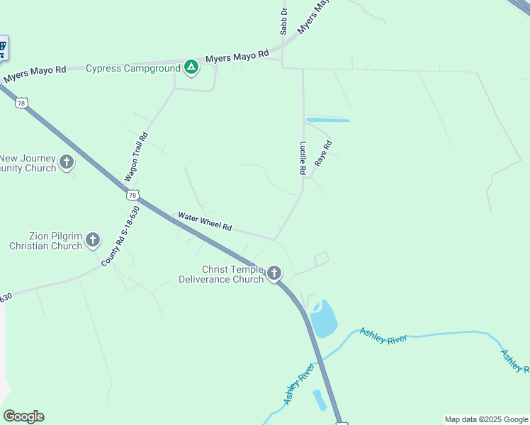 map of restaurants, bars, coffee shops, grocery stores, and more near 199 Water Wheel Road in Ridgeville