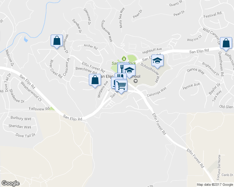 map of restaurants, bars, coffee shops, grocery stores, and more near 1523 San Elijo Road in San Marcos